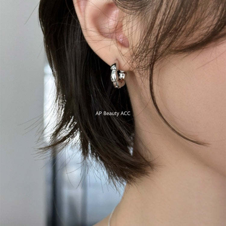 C廠-925銀針經典素圈耳環女ins簡約高級感氣質耳扣輕奢小眾秋冬耳飾「EH-4195」25.11-3