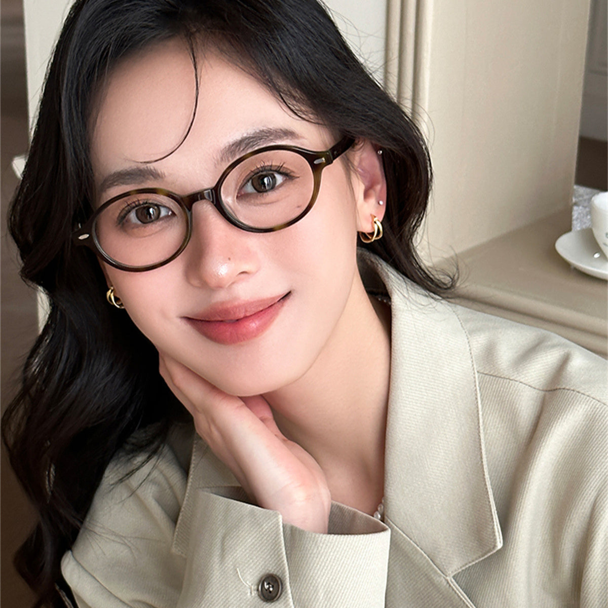 C廠-歐美復古氣質雙層疊戴風銀針耳環簡約小眾爆款耳飾輕奢高級感耳扣「EH-3779」25.09-1