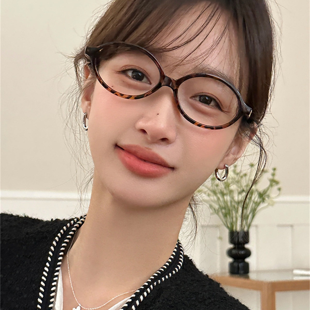 C廠-925銀針扭曲素圈耳環女韓系簡約高級耳環輕奢鋯石時尚百搭耳飾「EH-3396.SJ」25.09-3
