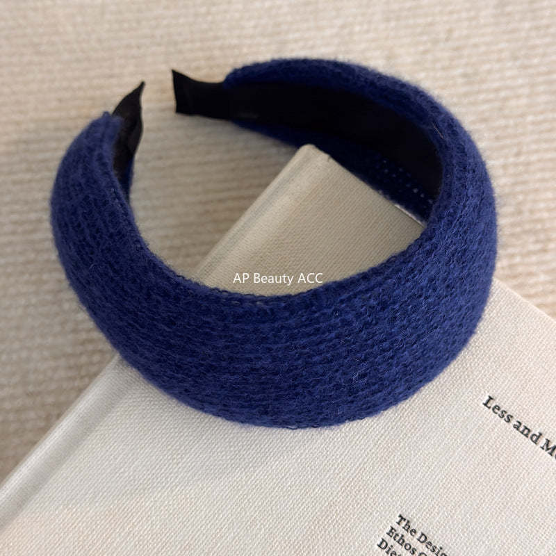 E廠-秋冬針織高顱頂毛線寬邊髮箍女高級感洋氣時尚壓髮頭箍髮卡頭飾潮「27794」25.12-3