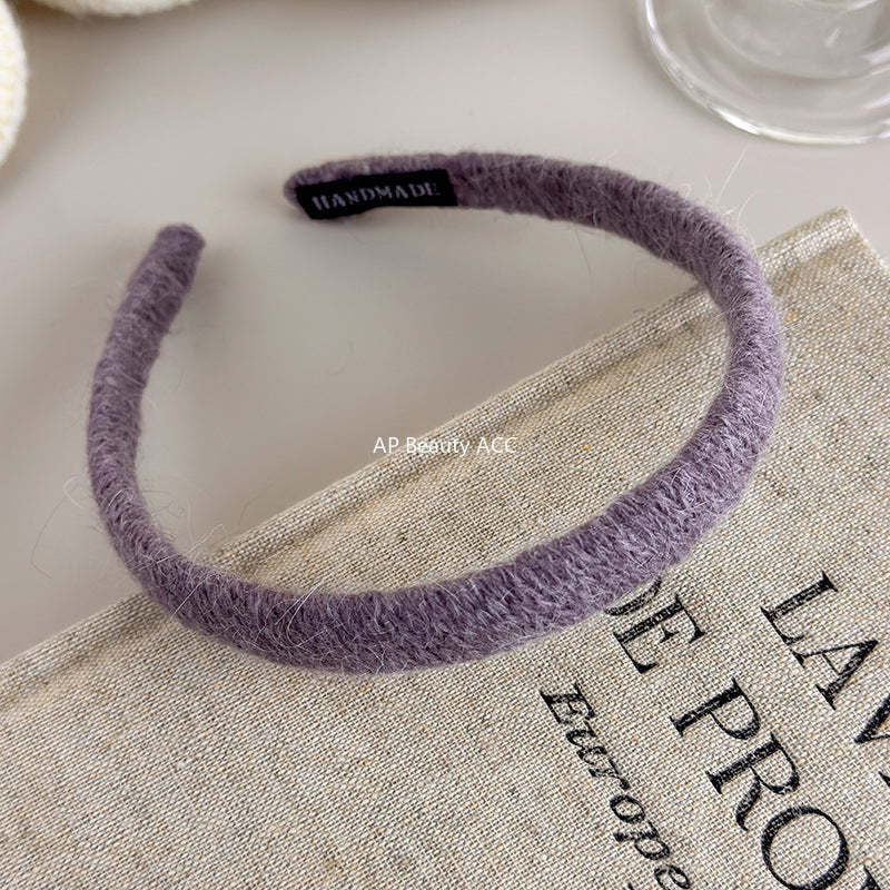 E廠-秋冬毛線針織細髮箍女2025新款高顱頂洗臉壓髮頭箍洋氣外出髮卡「27651」25.11-3