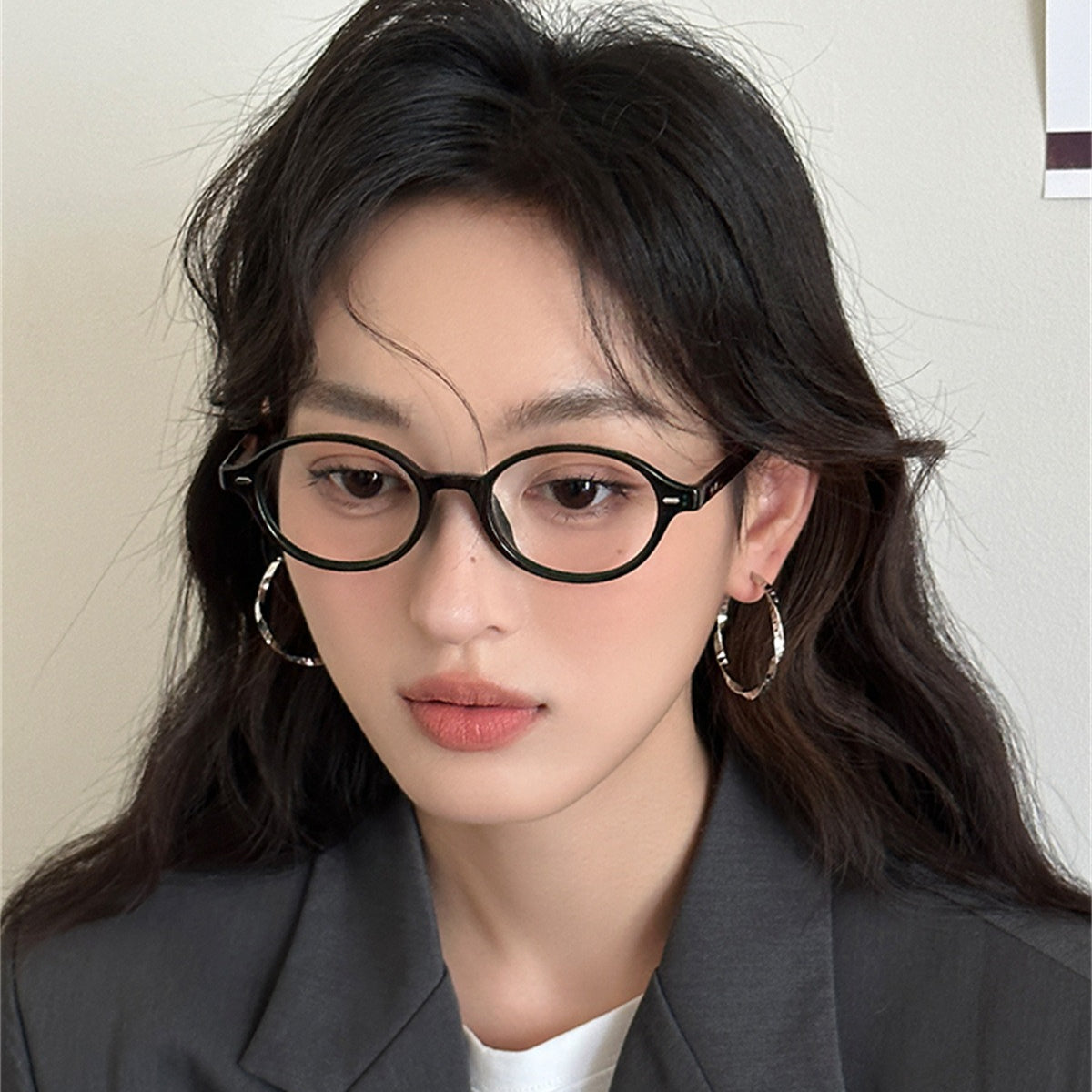 C廠-法式復古簡約幾何扭曲銀針素圈耳環氣質輕奢高級感個性冷淡風耳圈「EH-4133」25.09-3