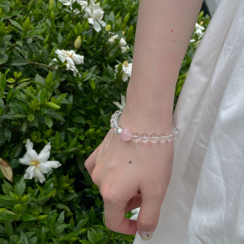 C廠-夏季小清新白水晶手鍊女時尚輕奢小眾高級感精緻手串珠閨蜜手飾品「SL-473」25.08-5