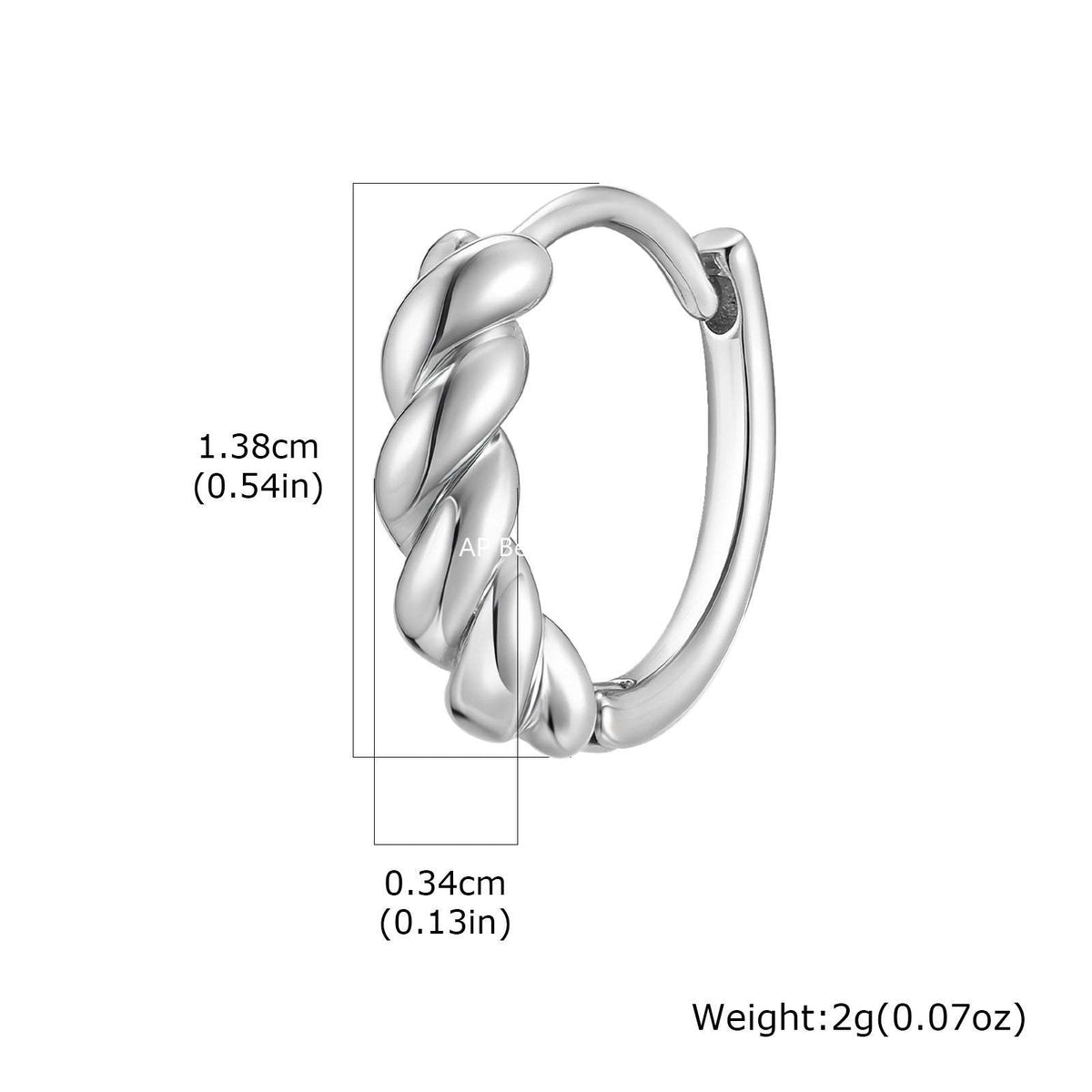G廠-不鏽鋼男士日常通勤潮流耳飾麻花百搭造型感耳圈鋼色「EH-840」25.12-1
