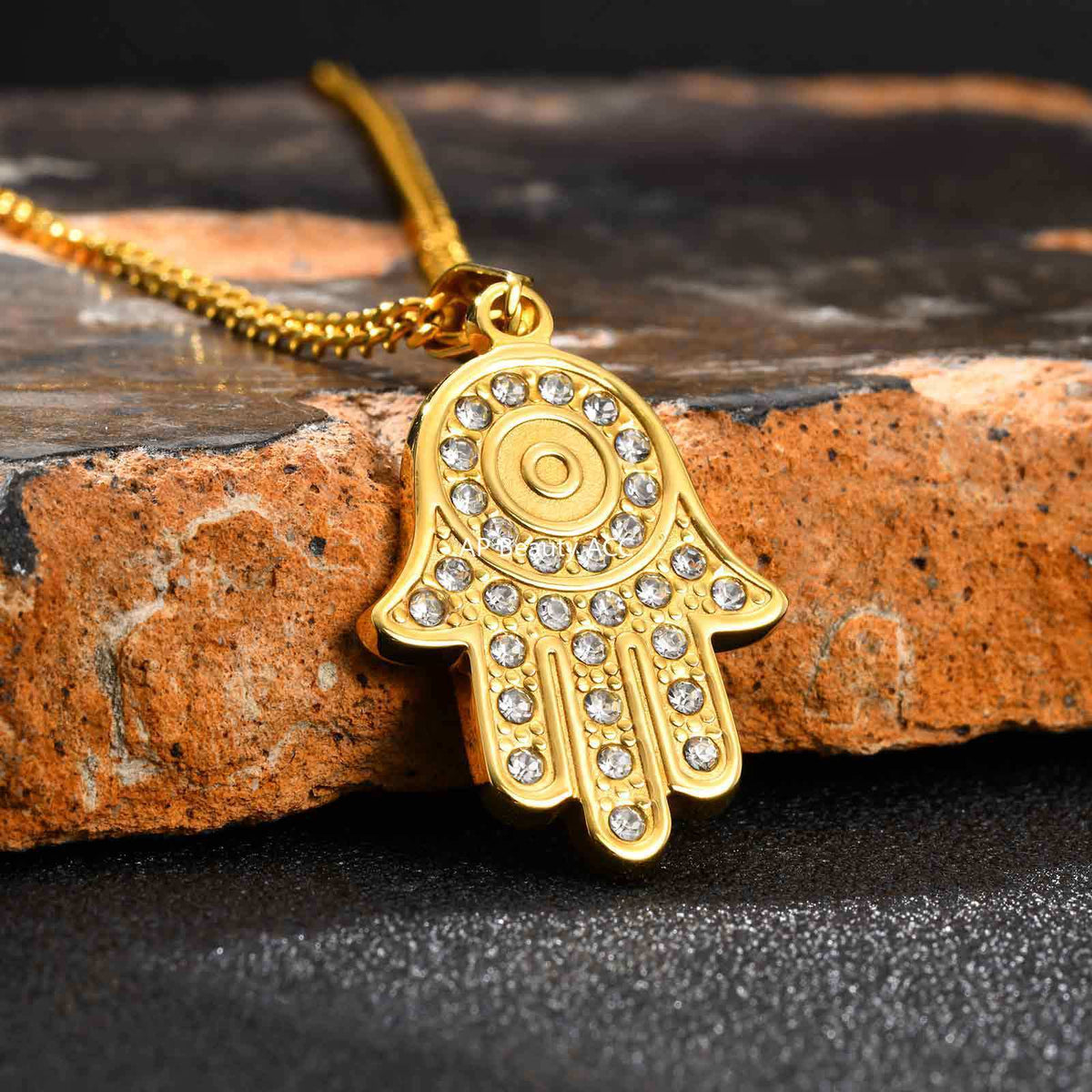 G廠-不鏽鋼個性化符號法蒂瑪之手鋯石日常百搭吊墜「PN-2264」25.11-2