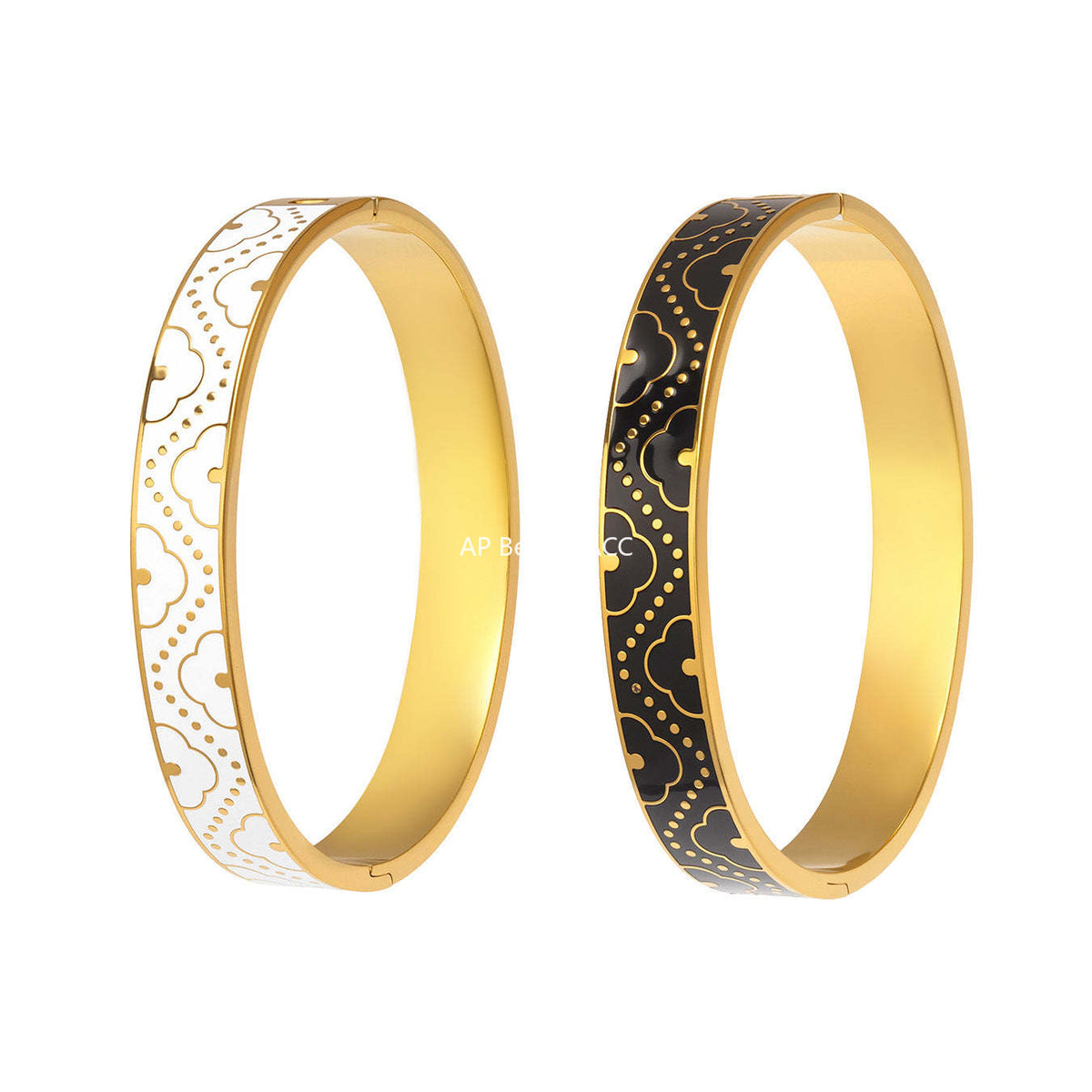 B廠-不鏽鋼琺瑯彩釉卡扣滴油手鐲鍍18k金百搭精美抽象派撞色拼接手環「Z528」25.12-3