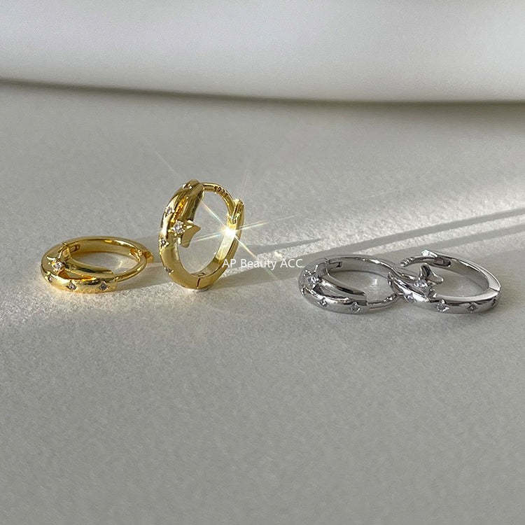 C廠-小眾輕奢四芒星耳環女設計感時尚氣質銀針耳環簡約百搭高級感耳飾「EH-4336」25.11-4