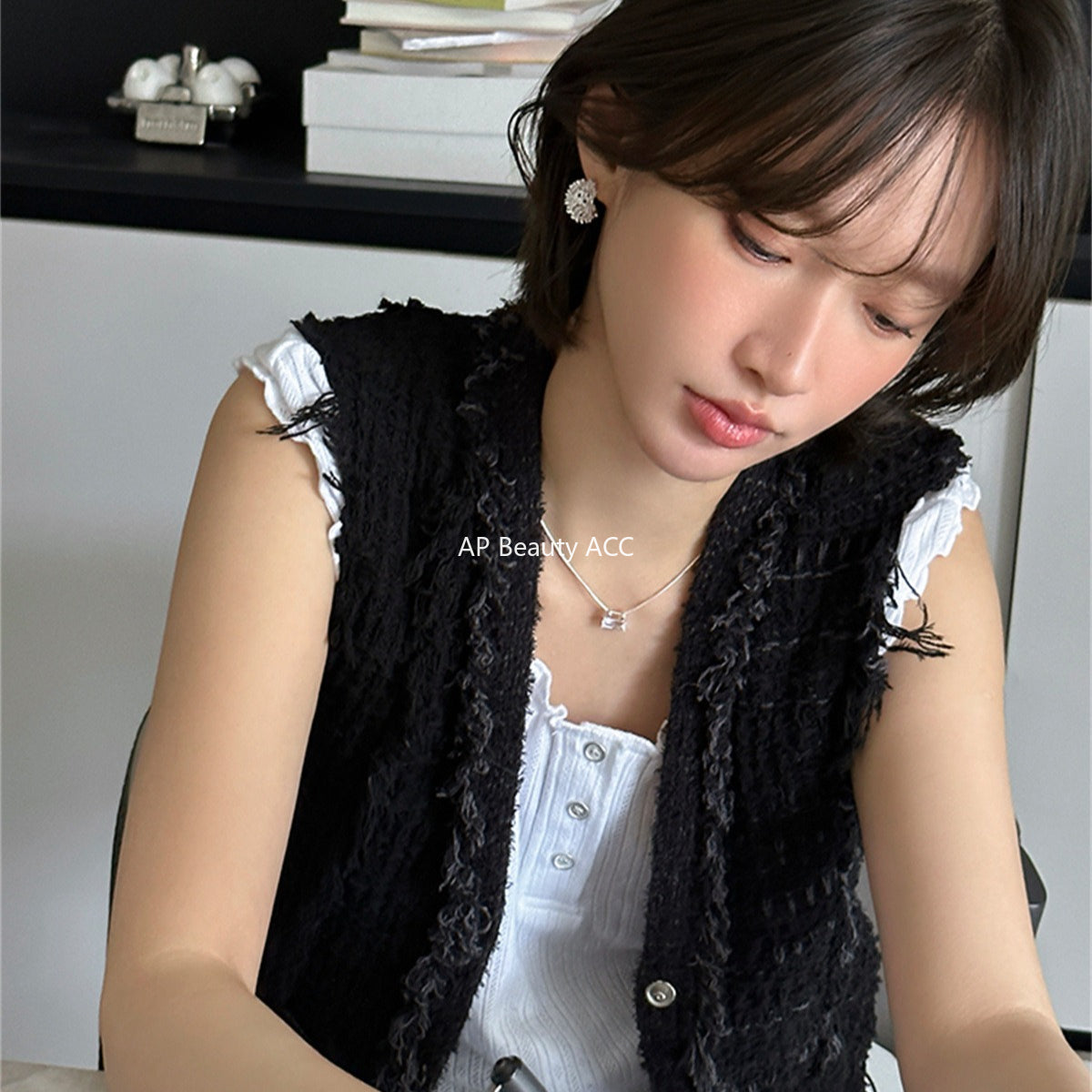 C廠-輕奢爆閃鋯石耳釘女小眾設計感鋯石鏤空豆豆耳環時尚日常氣質耳飾「EH-4201」25.10-3