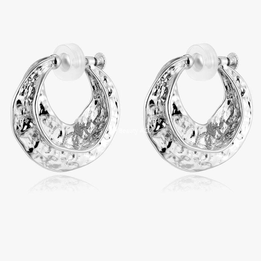 C廠-秋冬個性金屬感高級紋理誇張耳夾女復古氣質高級感耳環輕奢耳飾「EJ-61」25.12-3