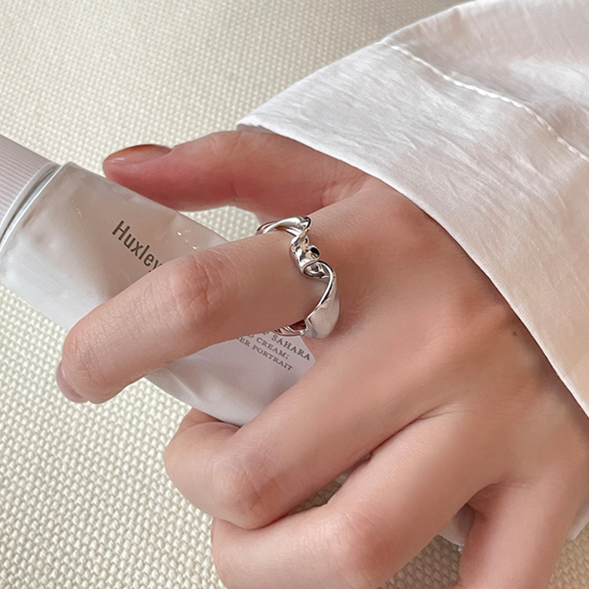 C廠-925純銀個性纏繞戒指女小眾設計ins網紅風食指戒高級感氣質指環「JZ-0644」25.07-3