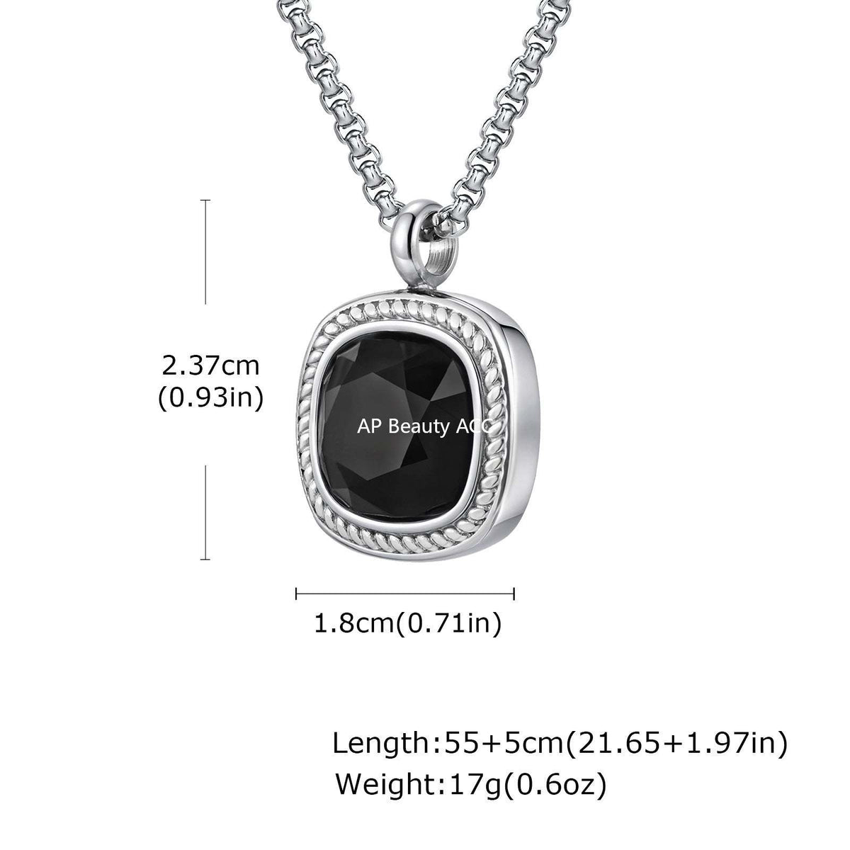 G廠-鈦鋼跨境方形切面吊墜項鍊夏季百搭男士簡約時尚設計感項墜「NC-353」25.11-1