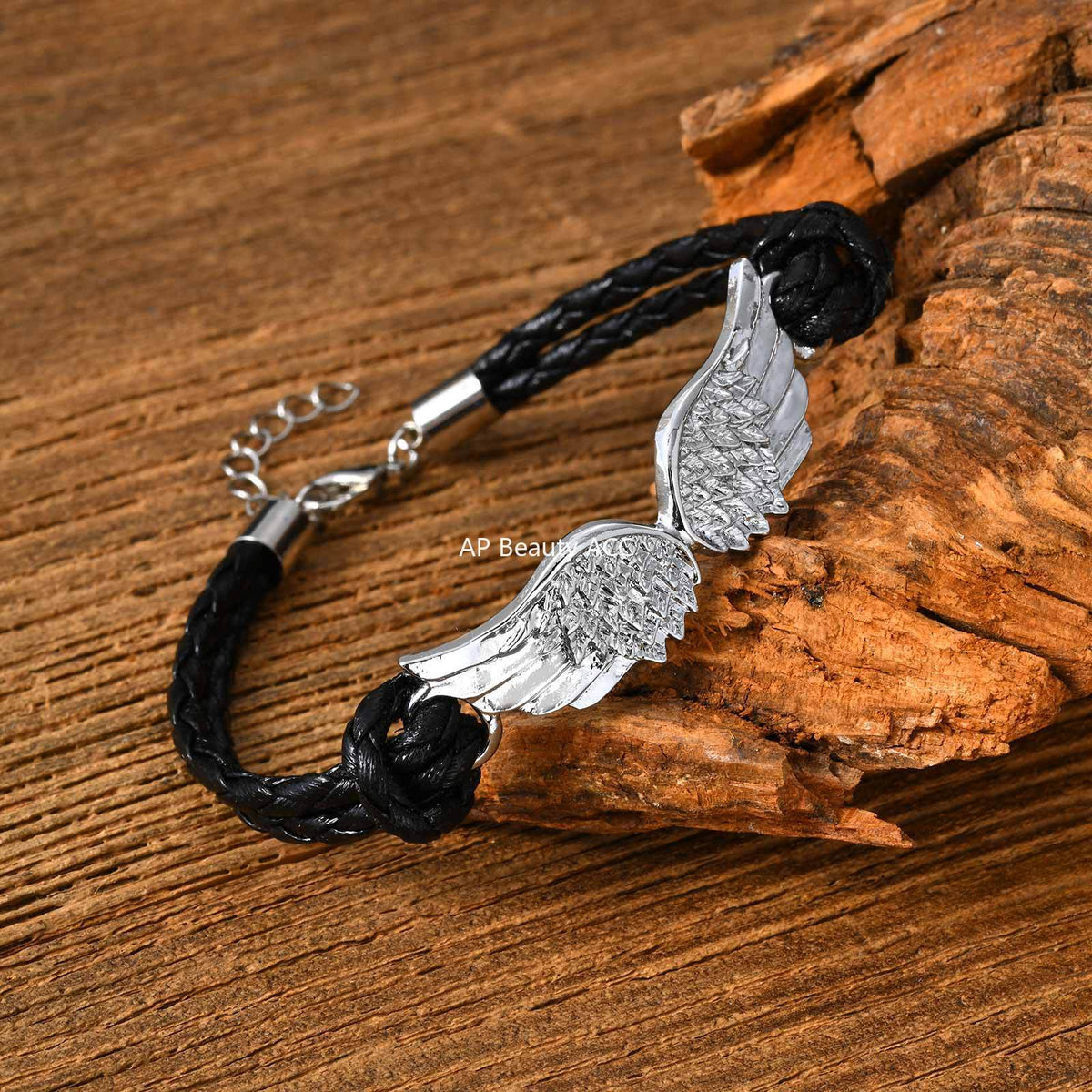 G廠-男士酷颯個性手鍊皮繩合金配件三層黑PU皮手鐲鋼色「BL-823S」25.12-3