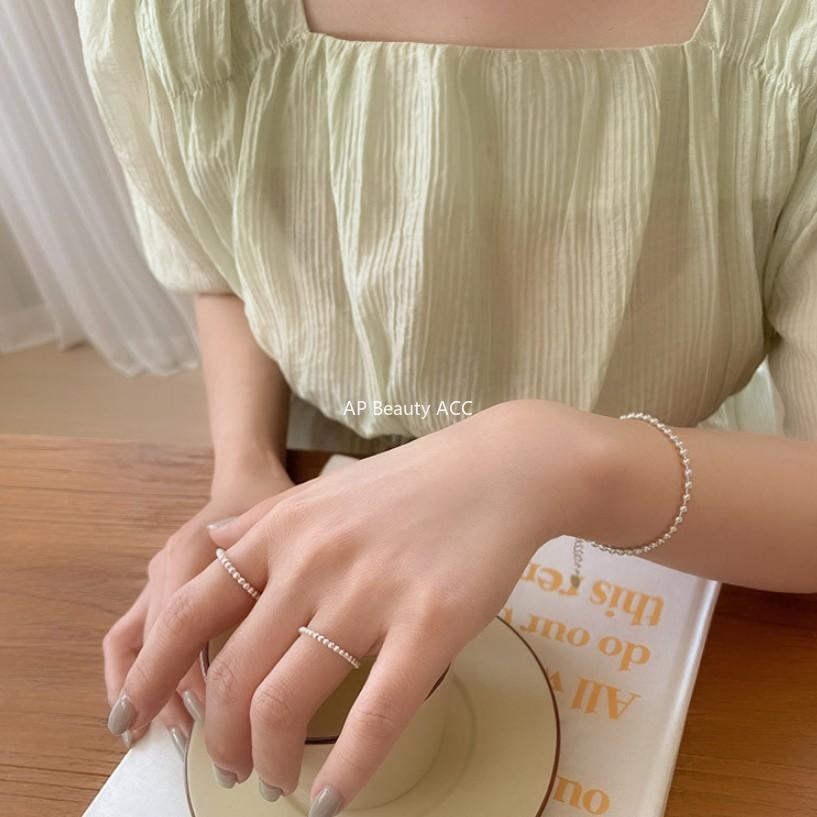 F廠-韓版韓國明星同款S925純銀2mm圓珠極簡珠珠手鍊「A325」25.11-2