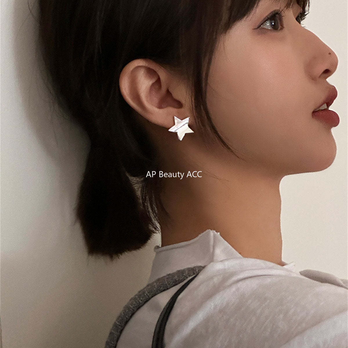 C廠-銀色立體五角星耳環女小眾設計耳飾輕奢高級感特漂亮巨好看耳環「EH-2399」25.12-3