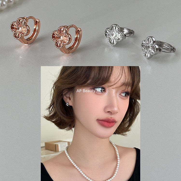 C廠-高級感顯氣質四葉草耳環女精緻百搭時尚耳環輕奢歐美熱銷秋冬耳飾「EH-4316」25.11-4