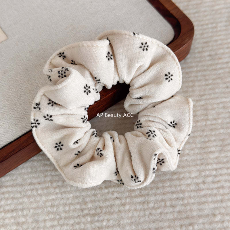 E廠-森系小碎花燈芯絨大腸髮圈高級感印花髮繩復古氣質馬尾皮筋頭繩女「27806」25.12-3