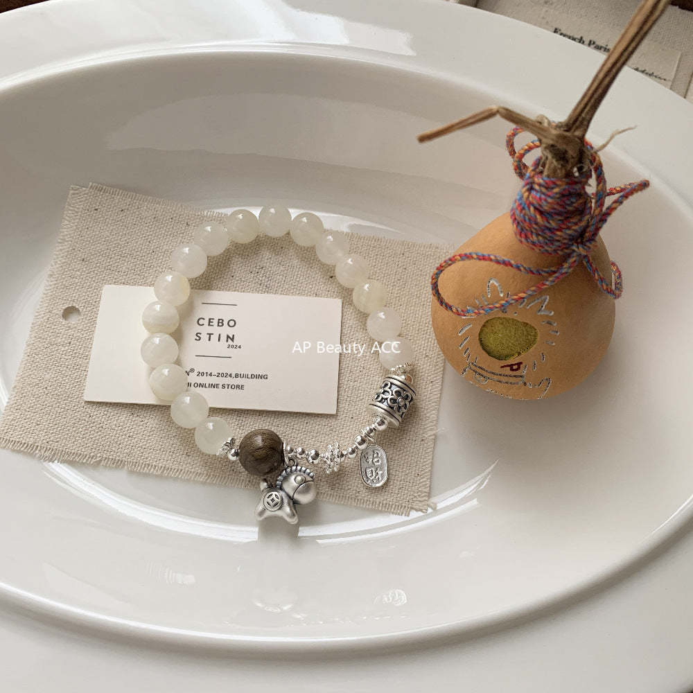 C廠-新中式國風古風2026生肖馬年小馬漢青玉手串S925純銀手鍊「1510」25.11-3