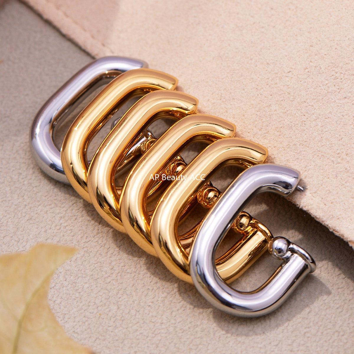 B廠-法式U型橢圓耳環簡約冷淡風耳釘銅材質鍍18k真金不掉色耳飾「F763」25.11-1