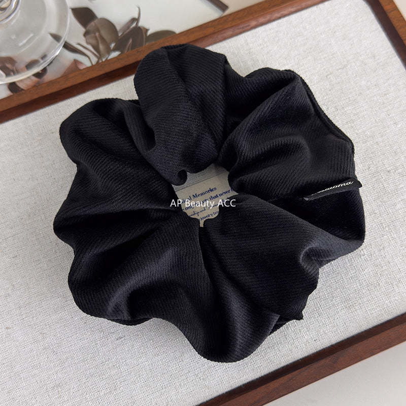 E廠-秋冬質感斜紋絨布大腸髮圈新款百搭慵懶馬尾髮繩扎丸子頭頭繩頭花「27696」25.11-3