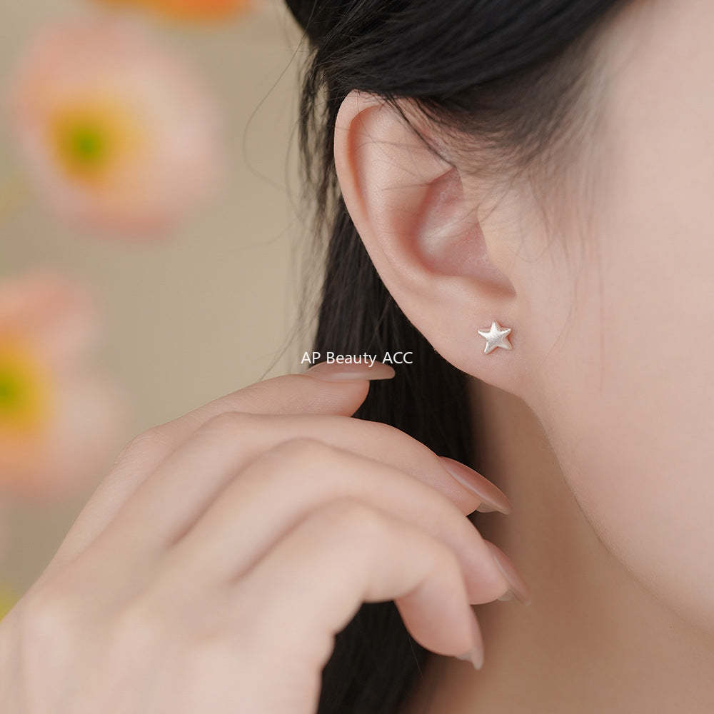 D廠-足銀S999星星耳環輕奢款時尚極簡設計高級潮流韓風養耳洞耳飾批發「YC3448E_1」25.11-4