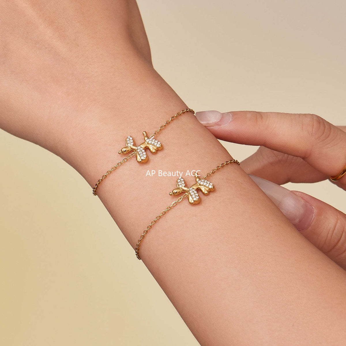 B廠-微鑲鋯石氣球狗可愛吊墜項鍊女士時尚輕奢個性鎖骨鏈不鏽鋼「TXP469」25.11-3