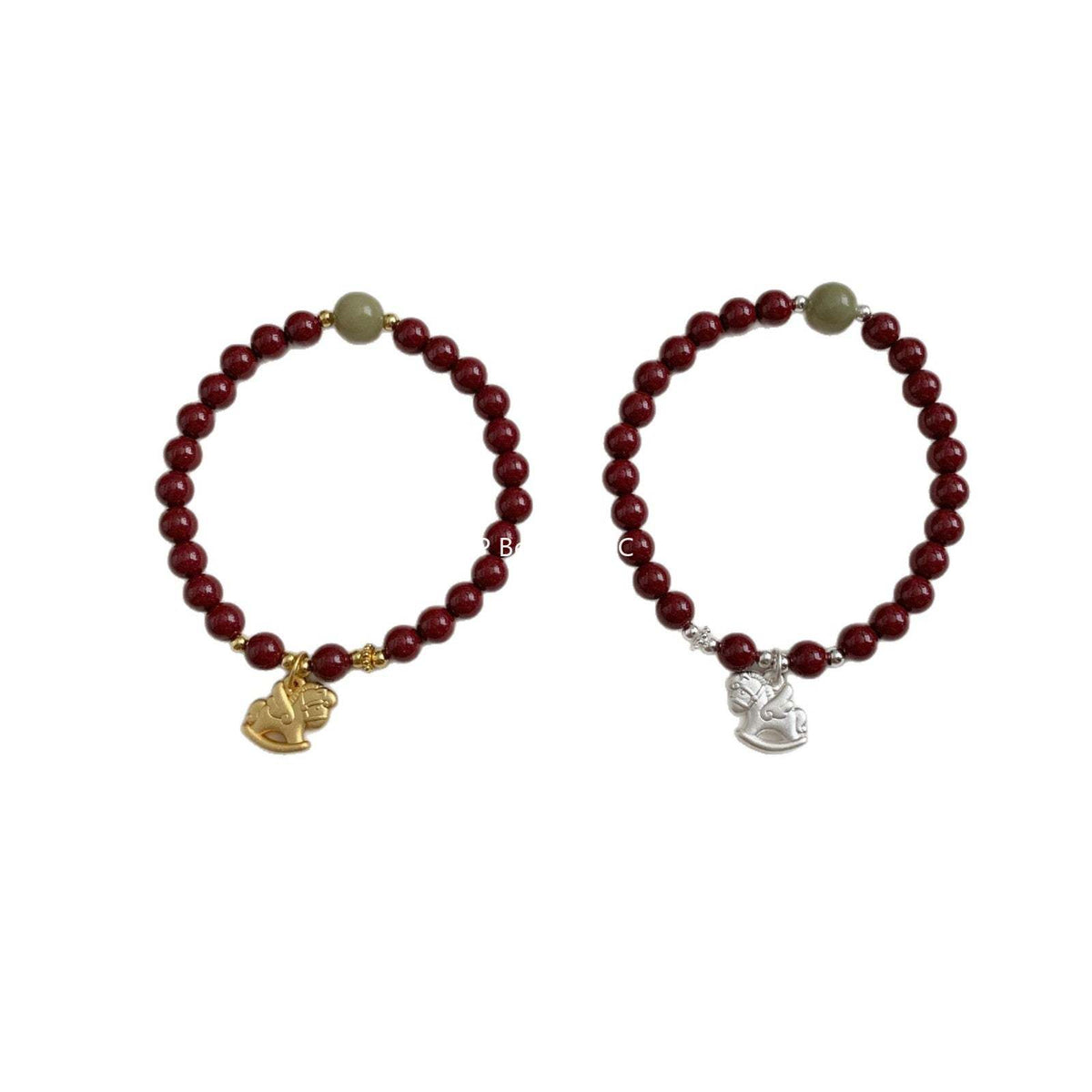 C廠-新中式搖搖馬手鍊高含量天然朱砂女2026屬馬生肖馬年S925純銀手鍊「1635」25.12-3