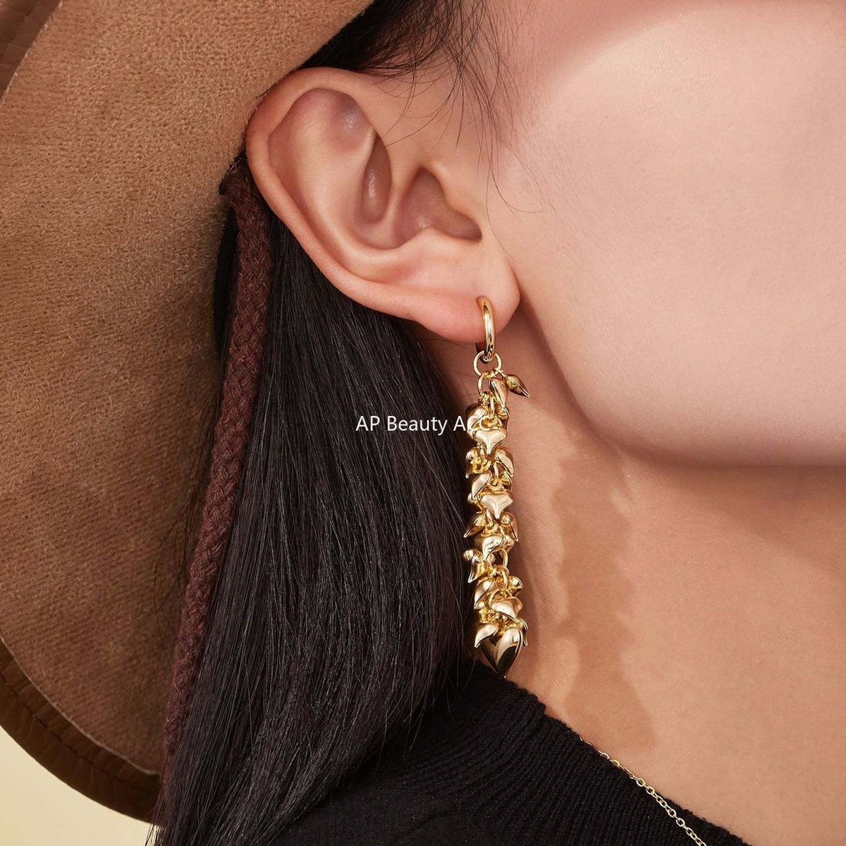 B廠-跨境熱銷款超多愛心手工項鍊耳環首飾套裝不鏽鋼鍍18k真金「TXP480」25.11-4