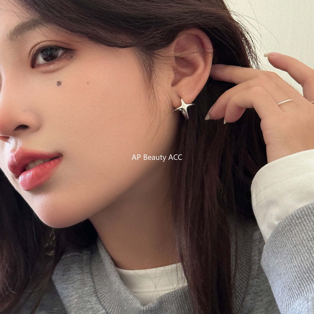 C廠-韓版ins風四芒星耳夾女冷淡風個性甜酷高級感耳骨夾小眾簡約耳飾「EJ-58」25.12-3
