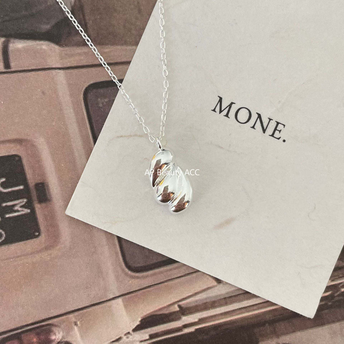 F廠-韓國韓版925純銀項鍊不規則項鍊簡約小眾chic個性異形水滴項鍊「B1008」25.12-1