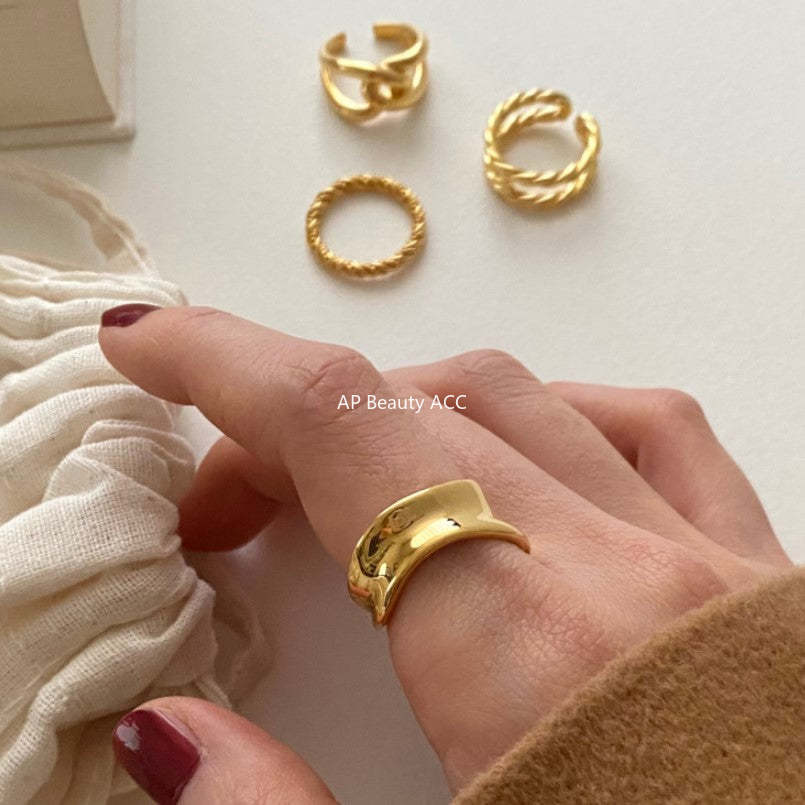 F廠-MC歐美極簡百搭潮人網紅925純銀不規則戒指日韓INS小眾指環食指「J1107」25.12-1