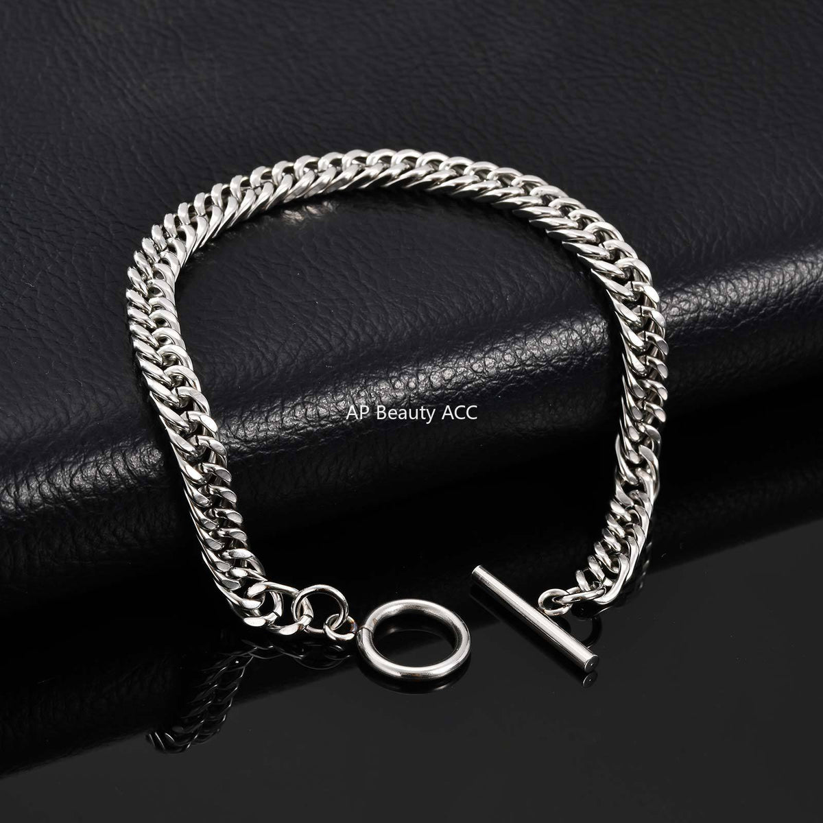 G廠-不鏽鋼酷帥古巴鏈簡約冷淡風單層龍骨鏈OT扣日常疊戴手鍊「BR-1749」25.12-1