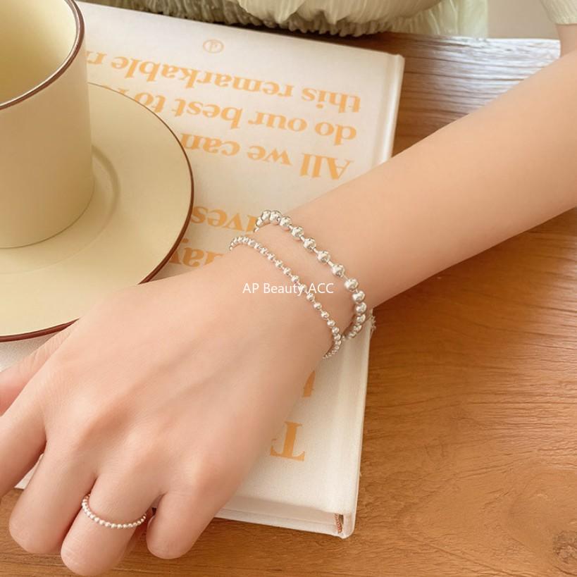 F廠-韓版韓國明星同款S925純銀2mm圓珠極簡珠珠手鍊「A325」25.11-2