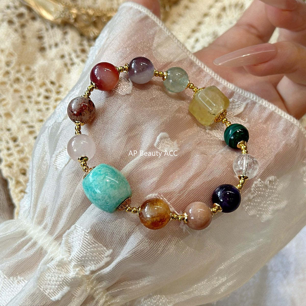 AS廠-天然水晶多寶手鍊女款多寶手串送人禮物新中式生日禮物送女友「l2933」25.10-5