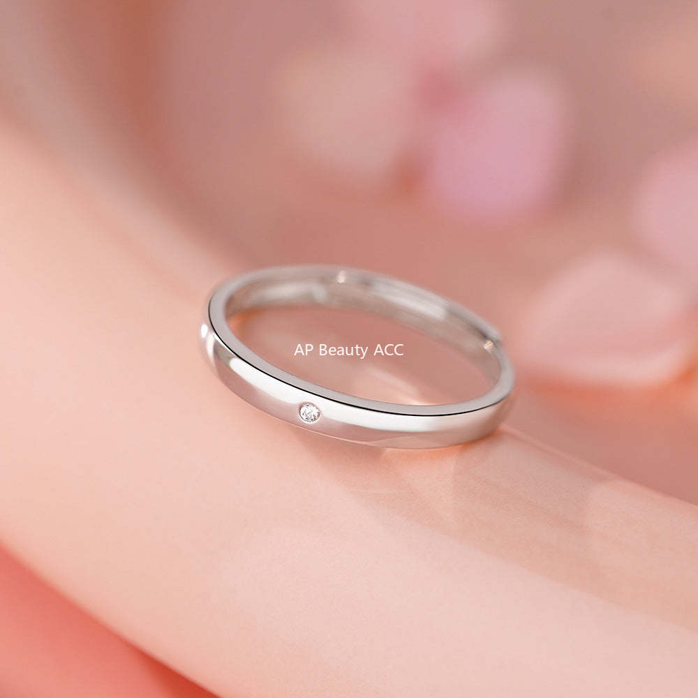 D廠-S999足銀高級感幾何鋯石對戒情侶對戒小眾設計戒指送女友戒指「YC4861R_1」25.12-2