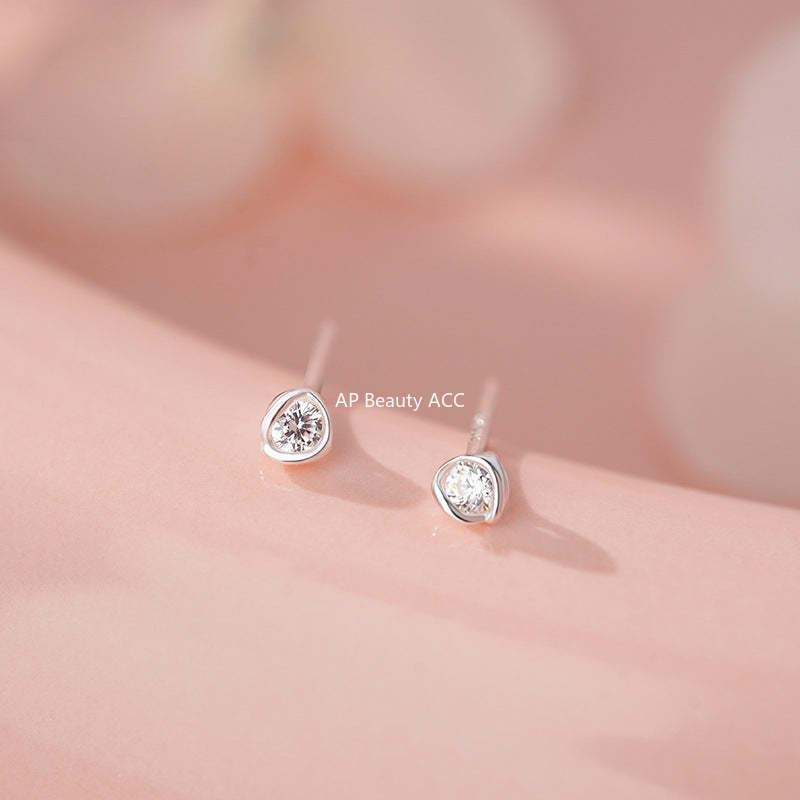 D廠-足銀S999線團耳釘簡約幾何多巴胺新款溫柔輕奢小眾個性耳飾批發「YC10043E」25.12-1