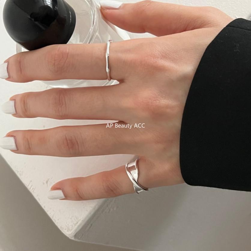 F廠-韓國韓版飾品925純銀戒指網紅不規則折疊戒指指環首飾時尚「J1797」25.11-2