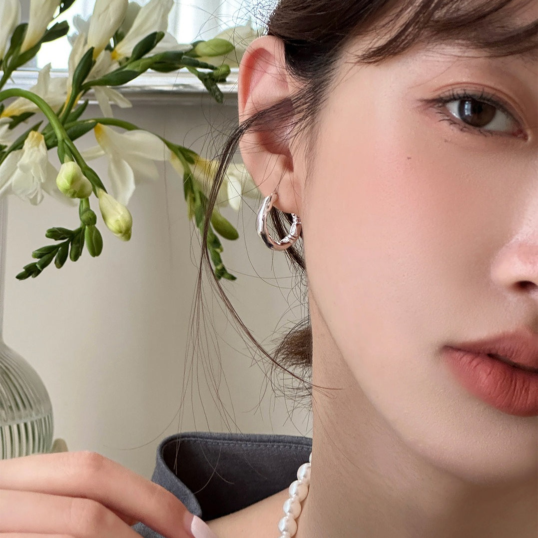 C廠-韓版小眾設計感不規則素圈耳夾女簡約時髦INS風無耳洞耳骨夾耳飾「EJ-25」25.10-1