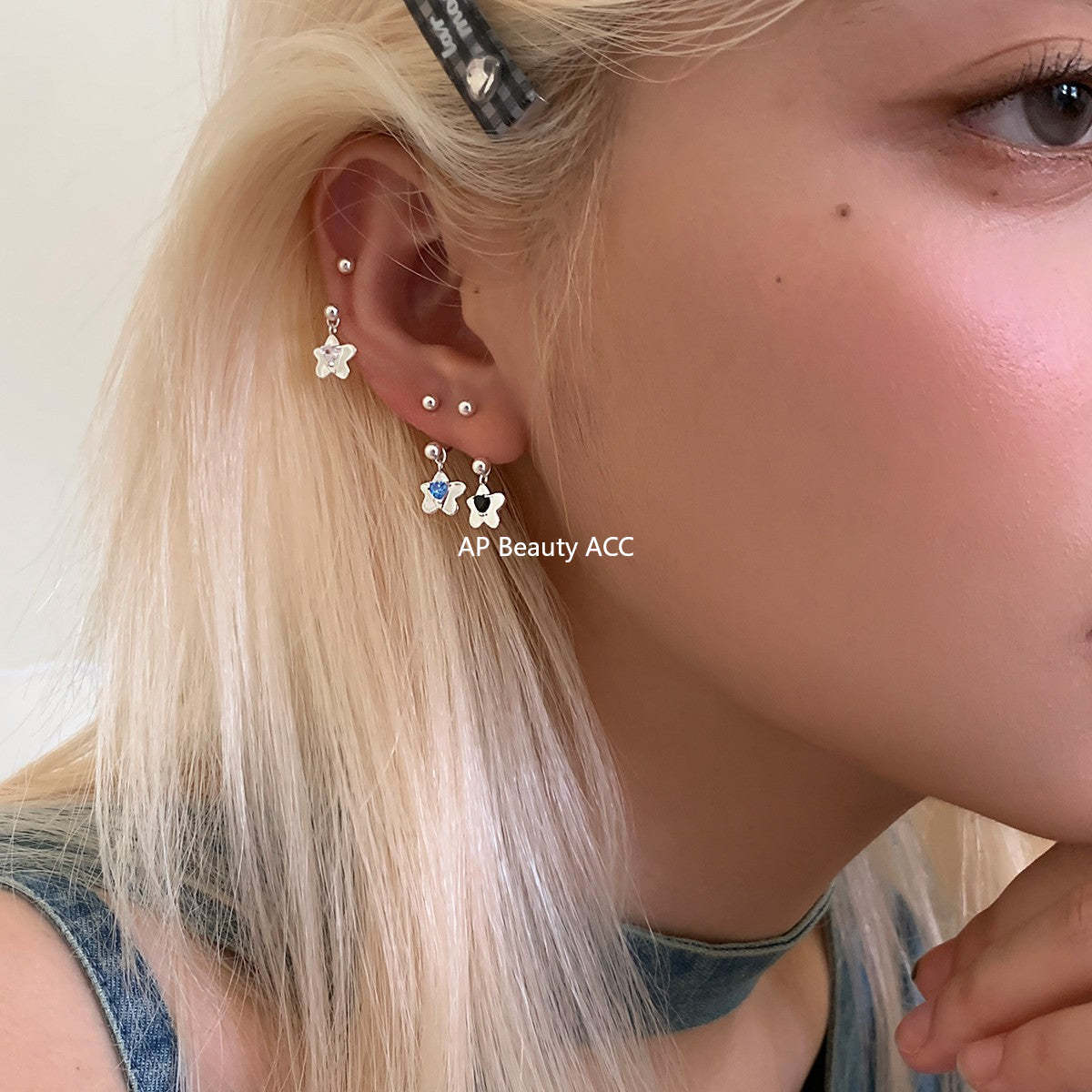 C廠-精緻韓系花朵吊墜耳釘女百搭甜美氣質銀針愛心耳環簡約甜酷風耳飾「EH-4340」25.11-4