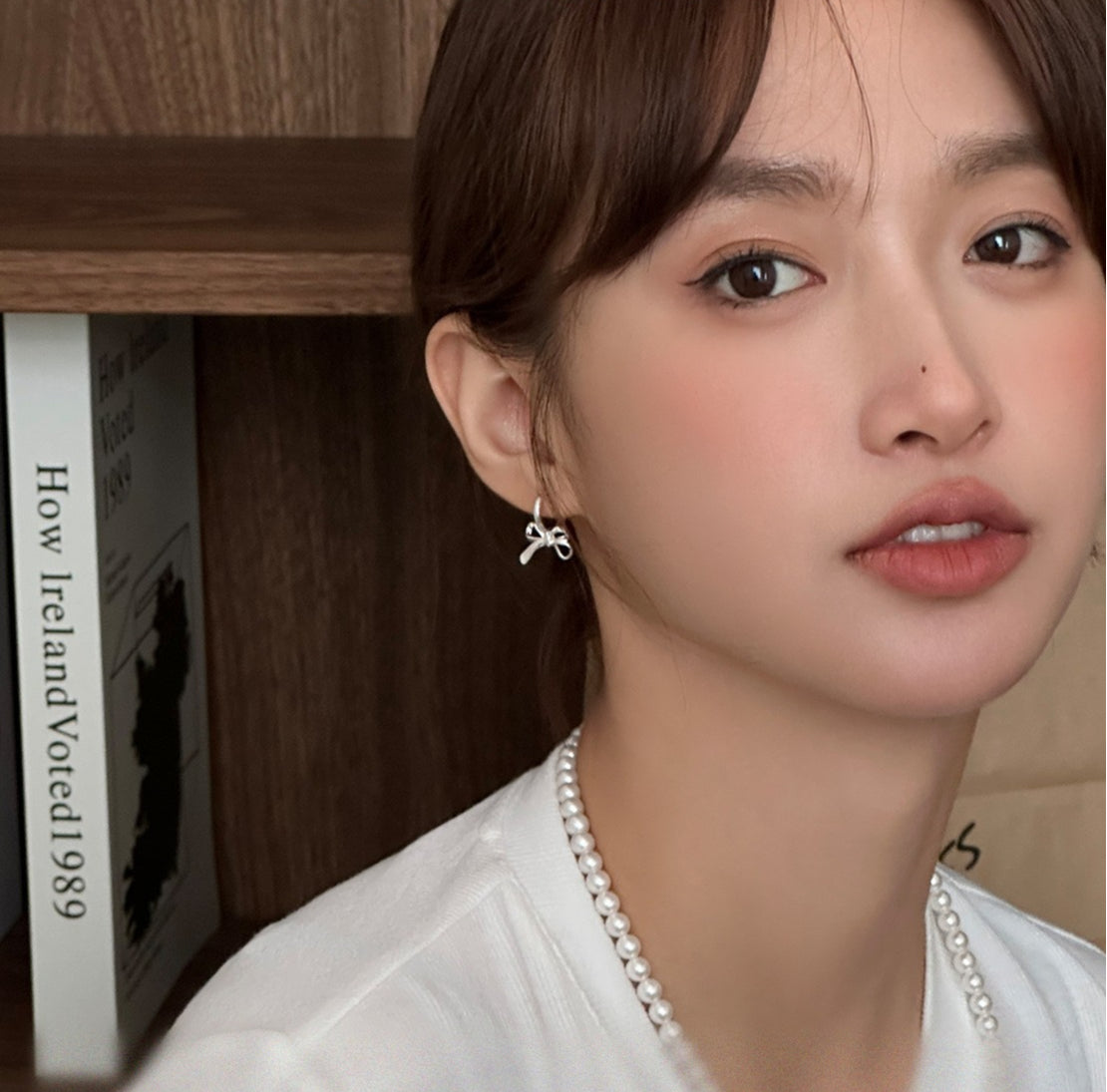 C廠-法式小眾獨特甜美風蝴蝶結耳夾女韓國輕奢高級感百搭無耳洞耳骨夾「EJ-17」25.07-2