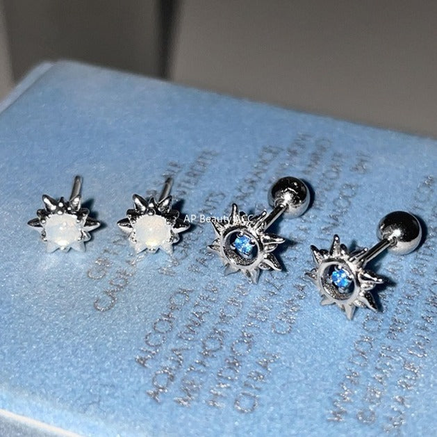 C廠-999純銀小太陽耳釘女高級感耳骨釘小眾特耳環小巧精緻氣質耳飾「EH-2451.eb」25.11-1