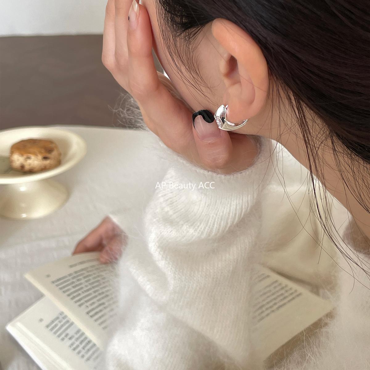 C廠-耳環新爆耳釘小眾設計鋯石耳圈銀針耳耳飾女高級感氣質耳飾「EH-2549.SJ」25.12-3