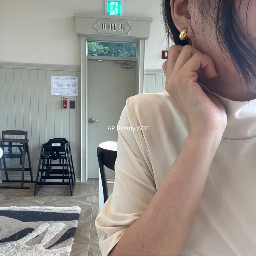 F廠-韓國韓版925純銀橢圓耳扣簡約冷淡風氣質ins風耳飾「C1220」25.10-1