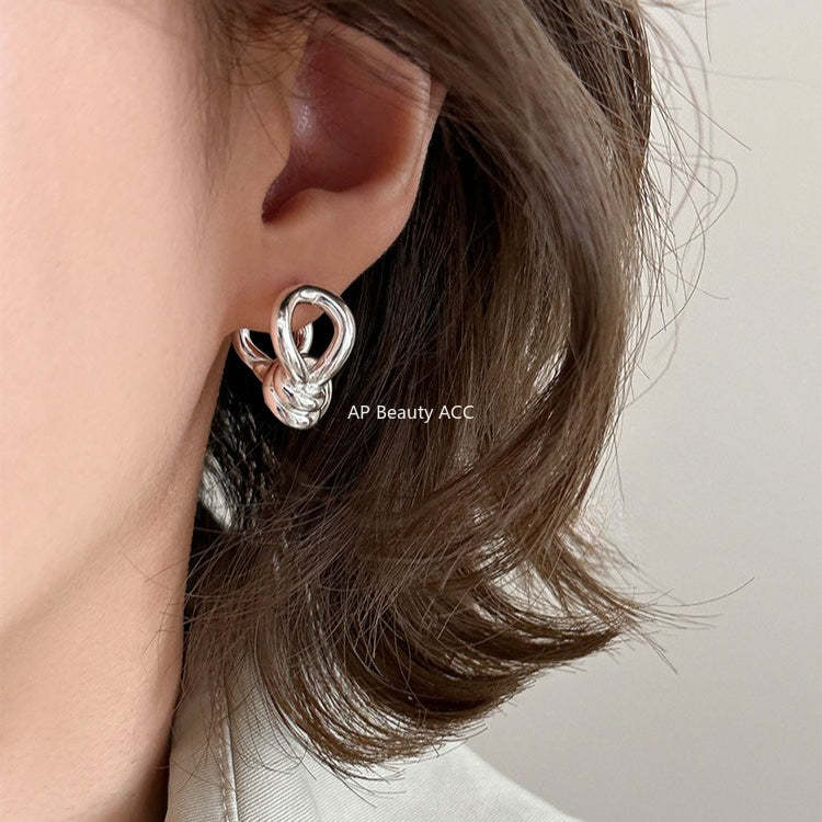 C廠-時尚簡約扭曲打結耳環女個性冷淡風百搭耳扣設計感小眾輕奢耳飾「EH-4325」25.12-3