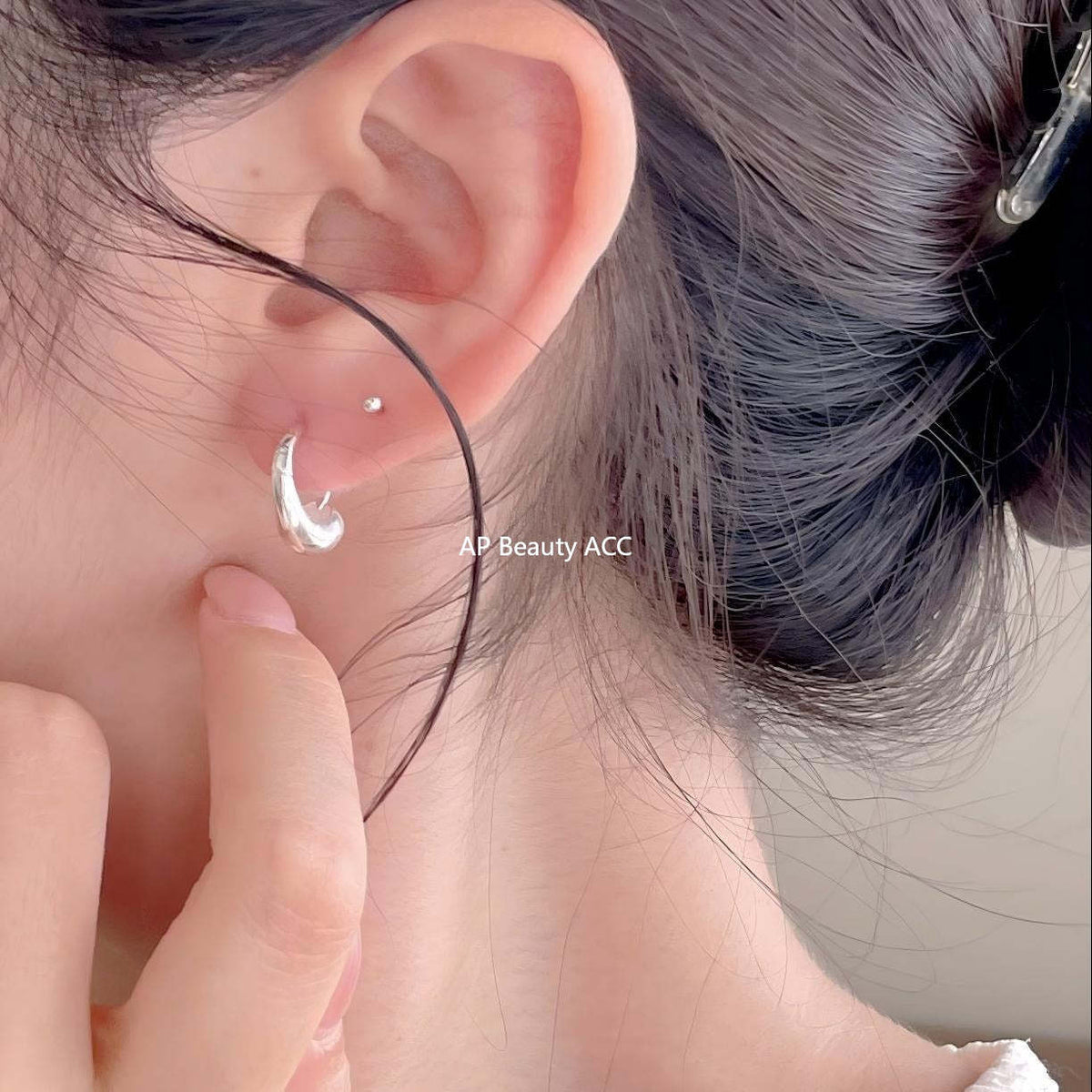 F廠-韓國韓版925純銀水滴耳扣耳釘簡約氣質百搭ins風耳飾「C1416」25.11-1
