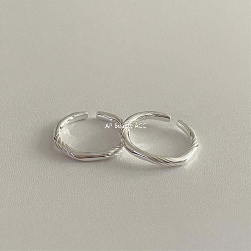 F廠-韓版飾品925純銀扭線戒指個性氣質百搭小紅書INS戒指指環「J1915」25.10-5