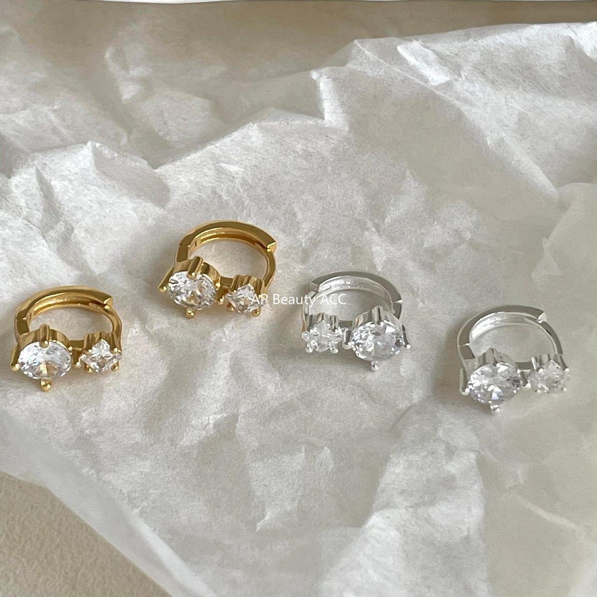 F廠-韓國韓版925純銀鋯石耳扣耳釘簡約氣質百搭ins風耳飾「C1419」25.11-1