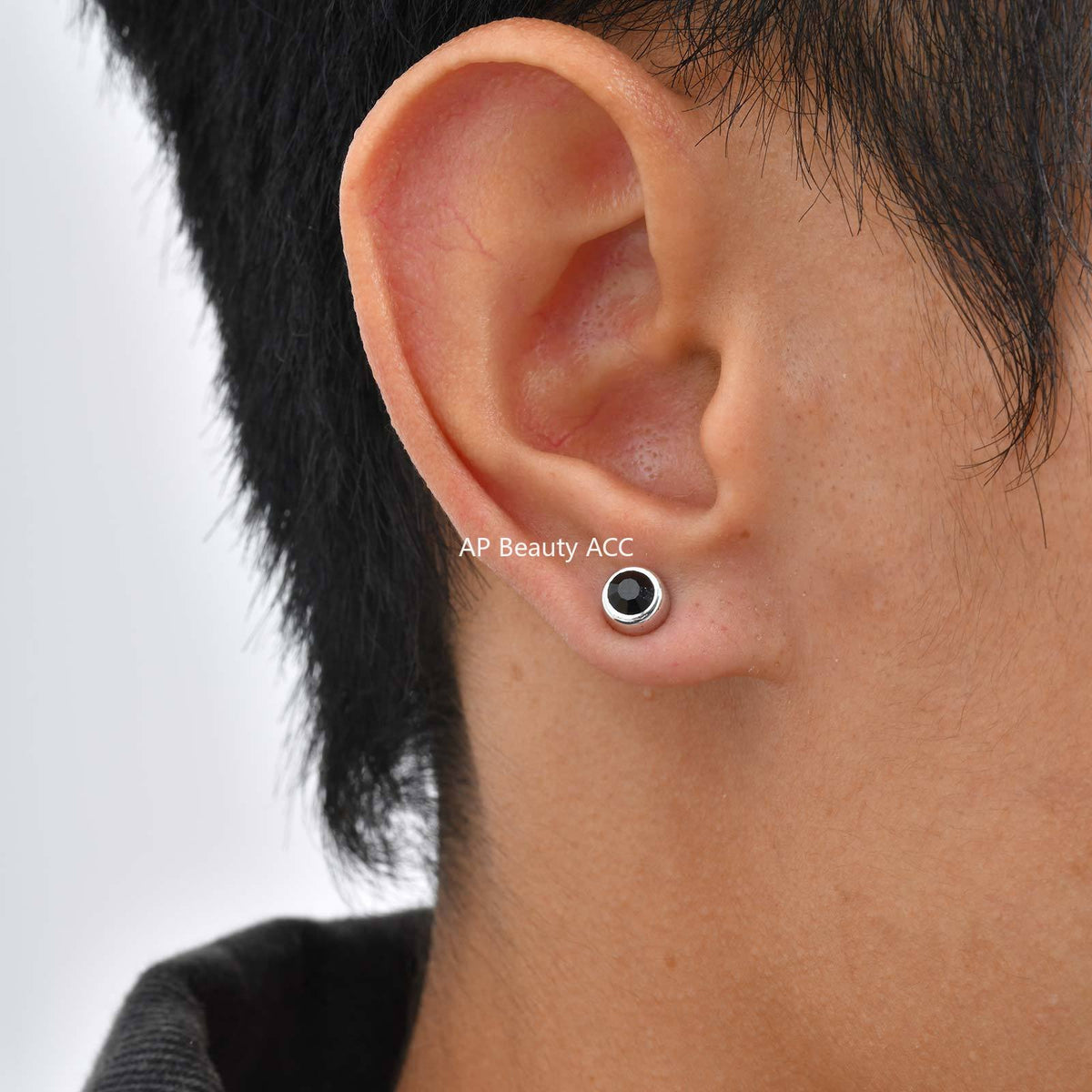 G廠-復古風 歐美跨境爆款塑料材質黑鋯石男士個性無耳洞耳夾「ES-331」25.12-1