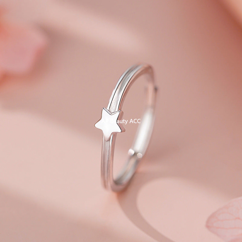 D廠-S999足銀夢幻五角星戒指女簡約小眾ins甜美溫柔高級設計手飾批發「YC4119R_1」25.11-2