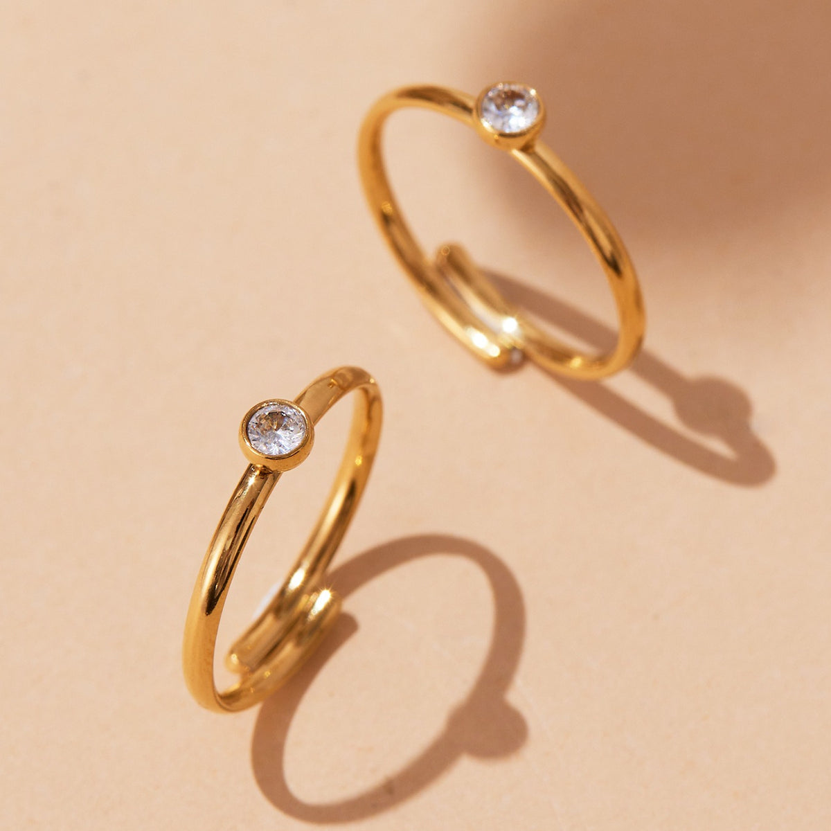 B廠-超閃5A鋯石小鑽尾戒三件套戒指不鏽鋼18k鍍金飾品跨境rings「A309-A312-A313」25.09-4
