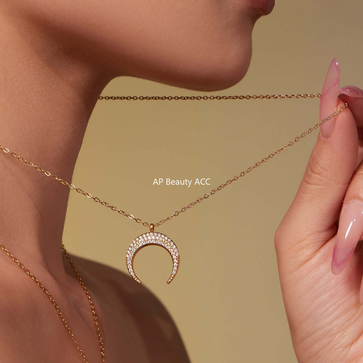 B廠-歐美熱銷新品不鏽鋼5A鋯石八芒星月牙吊墜耳環項鍊首飾套裝「TXP485」25.11-4